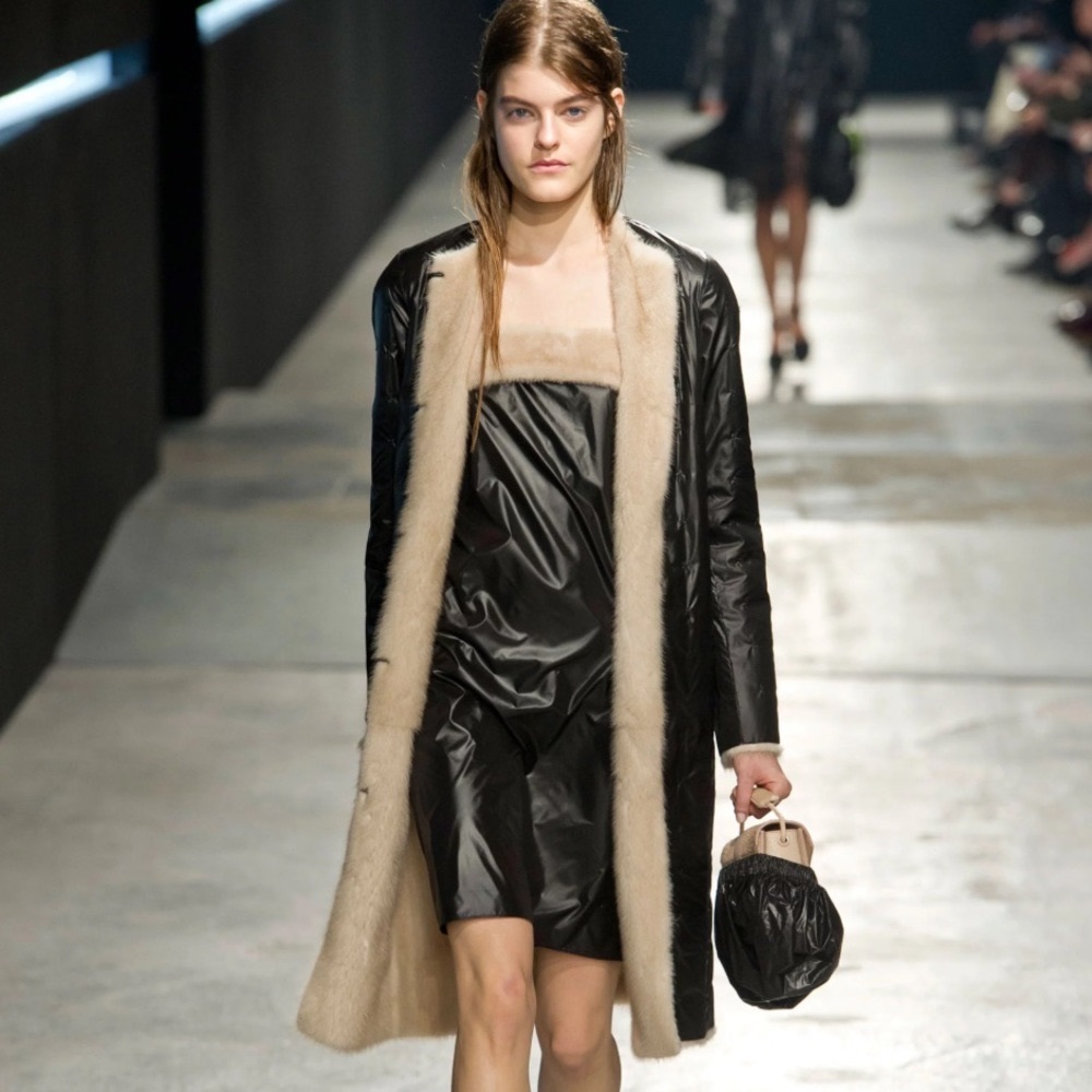 Christopher Kane Runway Mink Trimmed A Line Dress
